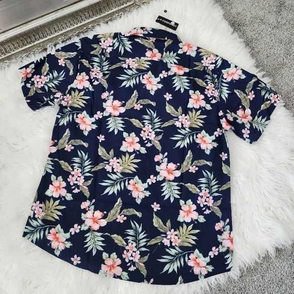 COOFANDY Men's Floral Hawaiian Shirt Short Sleeve Casual Button Down Tro… - Picture 3 of 8